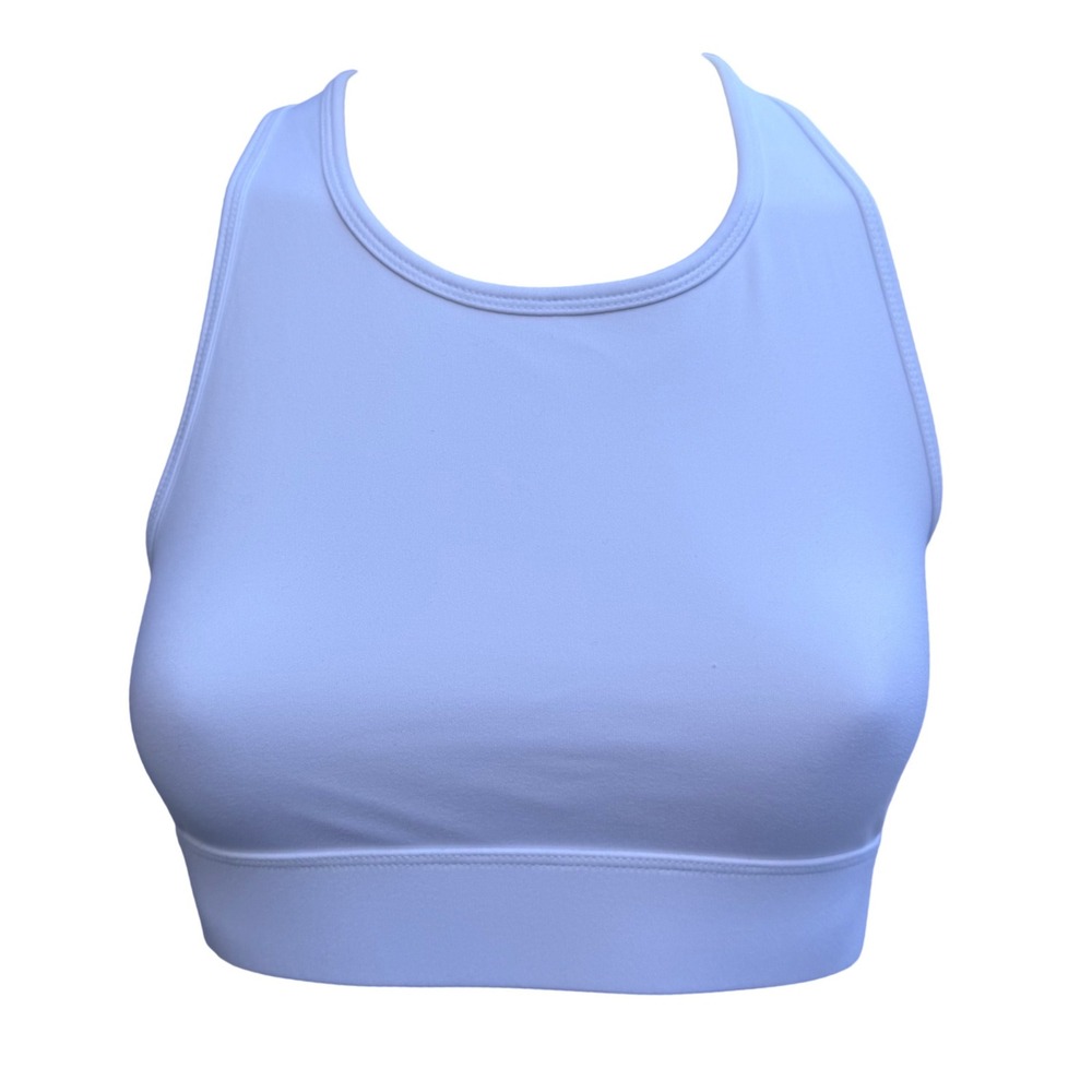 New SweetLegs Sports Bra White Criss Cross Back Balletcore Activewear Yoga S